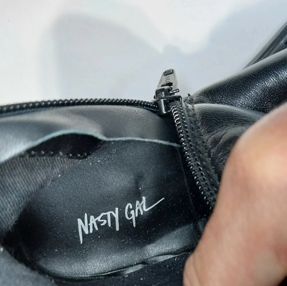 Nasty Gal Real‎ Leather Star Studded Over The Knee Western Boots, NEW, Size 36